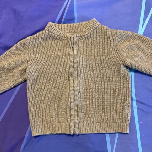 🔥6/$10🔥 Tex Baby Sweater / Zip-Up Cardigan, 12 Months, Gray - Picture 1 of 7